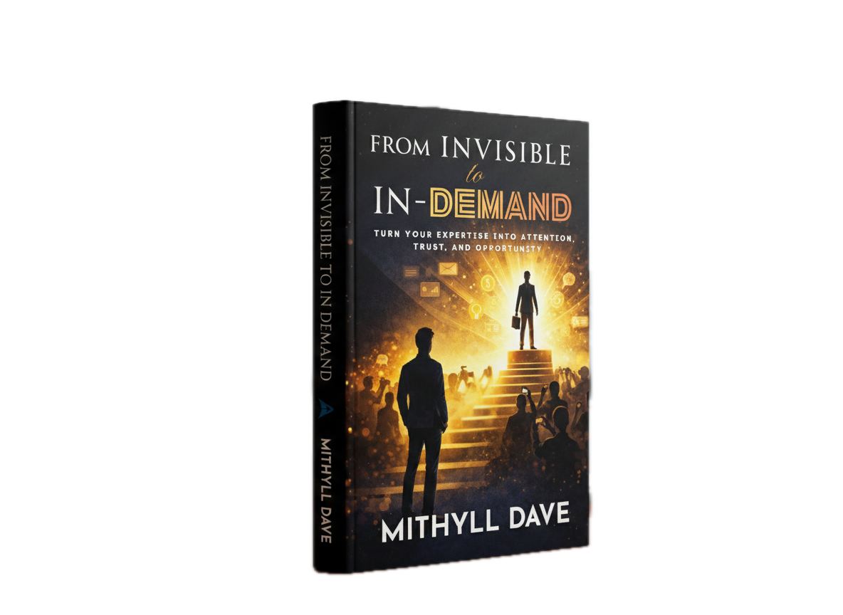 3D mockup of the book From Invisible to In-Demand by Mithyll Dave